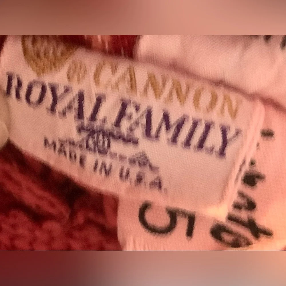 Vintage Cannon Royal Family Bedspread Red White Geometric Mid Century Full Queen